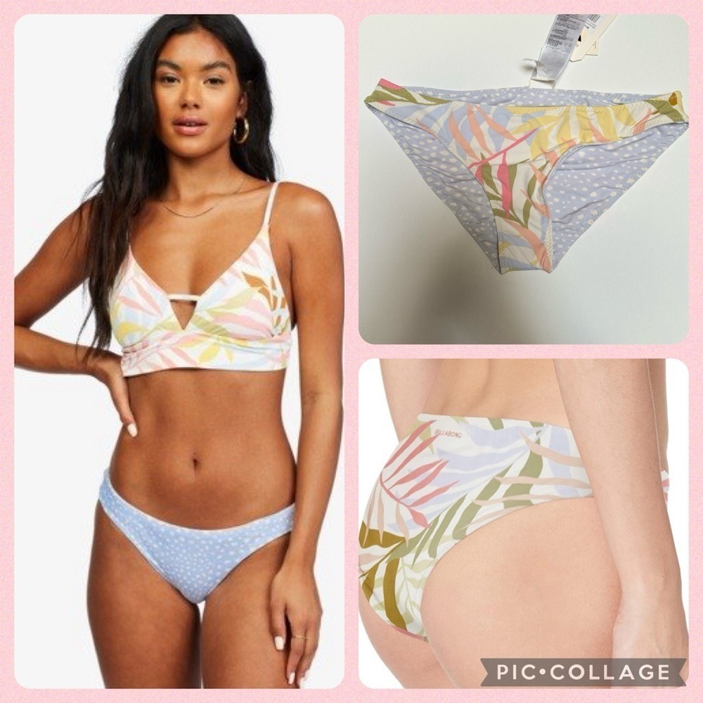 Billabong Tropic Jungle Lowrider‎ Reversible Swim Bottoms, Size Small
